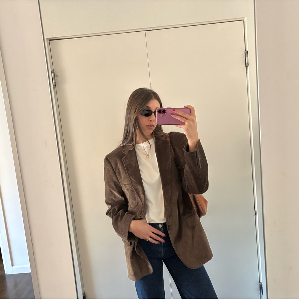 Chocolate brown corduroy blazer